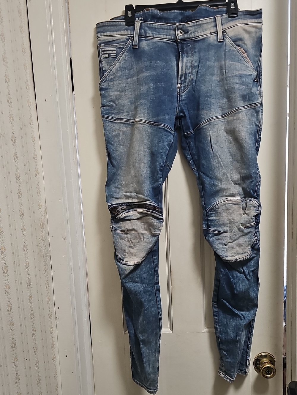 G-Star Raw Zip Knee 5620 3d Blue Super Slim Jeans width 38 Length 34